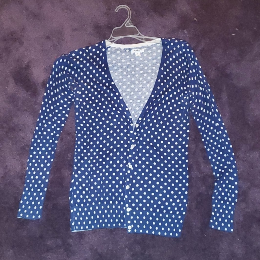 Blue Polka Dot Cardigan